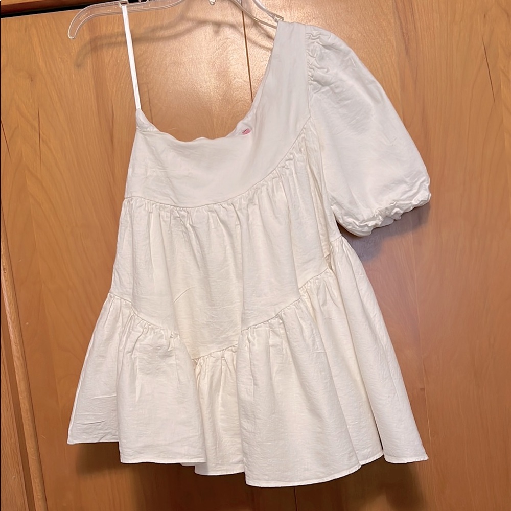 Hello Molly Mellow Love Tiered Flare Mini Dress One Puff Sleeve Size 4 Small